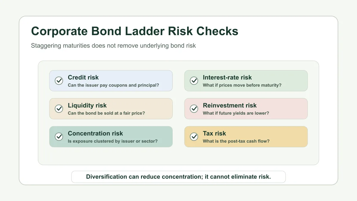 Risk checks before building a corporate bond ladder in India.