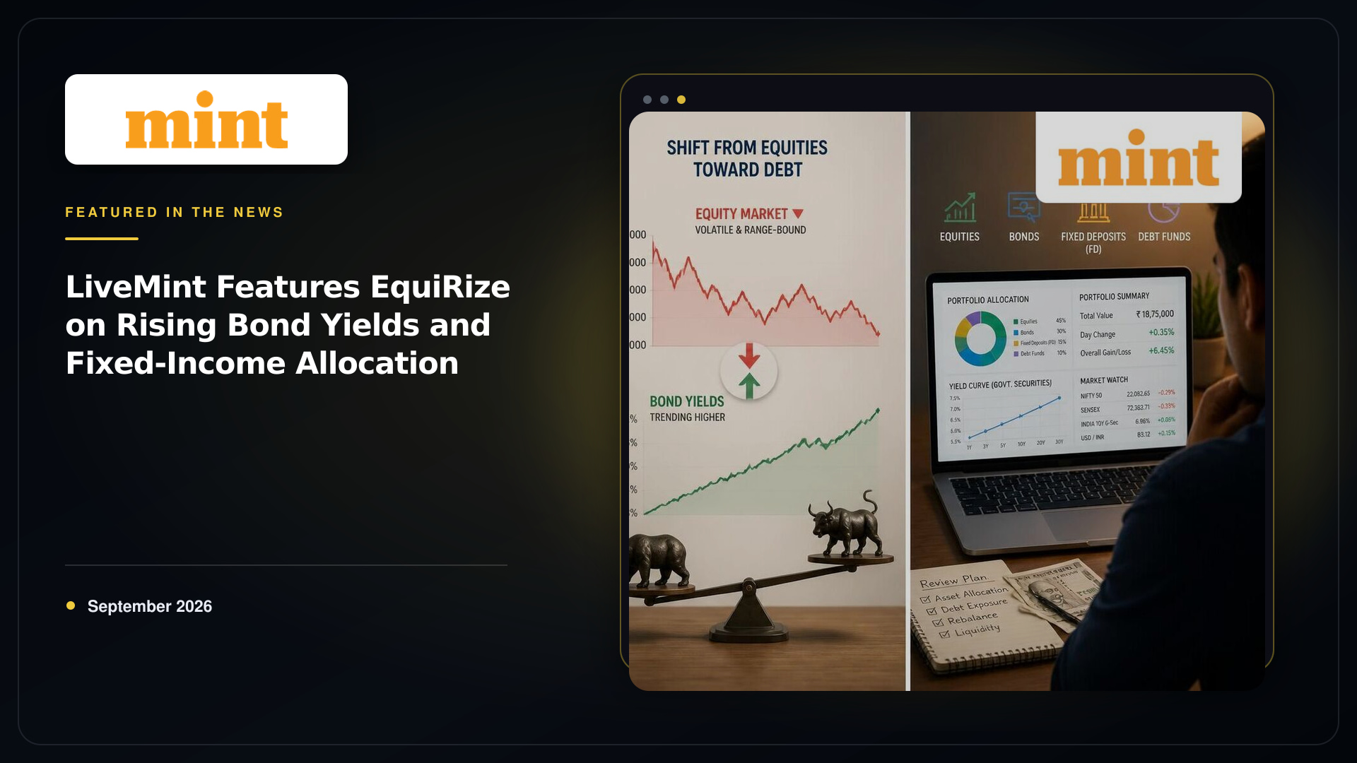 LiveMint Features EquiRize on Rising Bond Yields and Fixed-Income Allocation